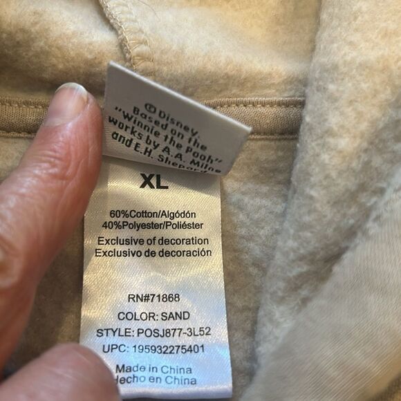 Disney embroidered Winnie the Pooh Sand Hoodie extra large - Picture 5 of 8